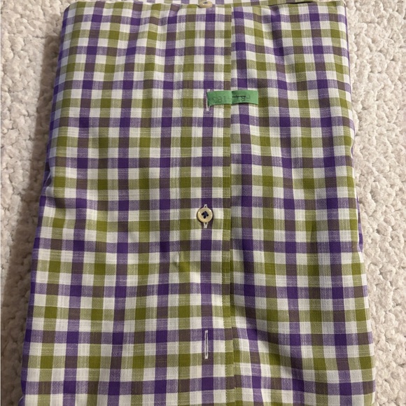 Peter Millar Purple and Olive Plaid Men's Shirt - Picture 3 of 3